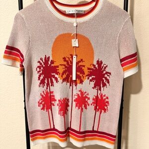 Trina Turk Orange and Pink Knit Top